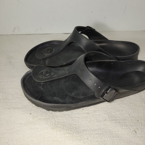 Birkenstock Sandals Sz 10 Womens Black Gizeh EVA L7/M6 Gorpcore Beach Buckle - Picture 6 of 13